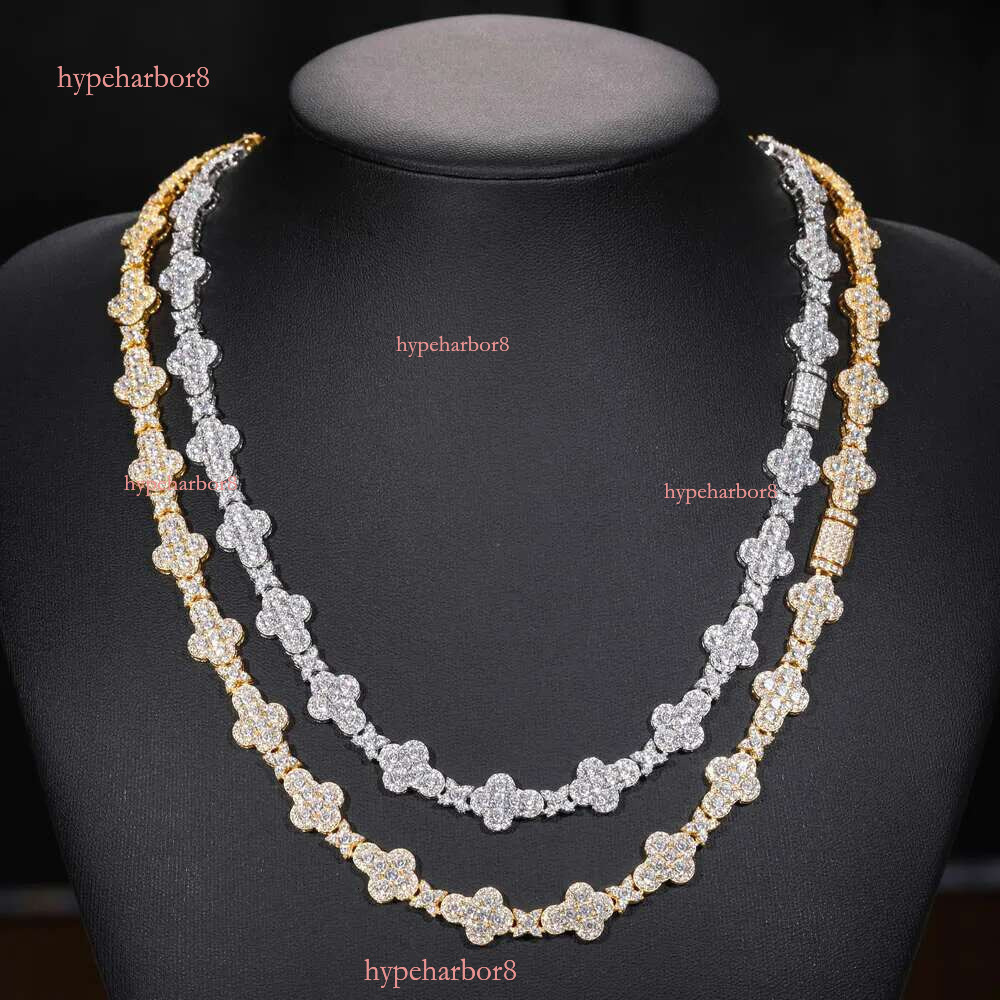 new collection sparkg necklace mens 10mm sterg sier vvs moissanite dia iced out cross star k chain