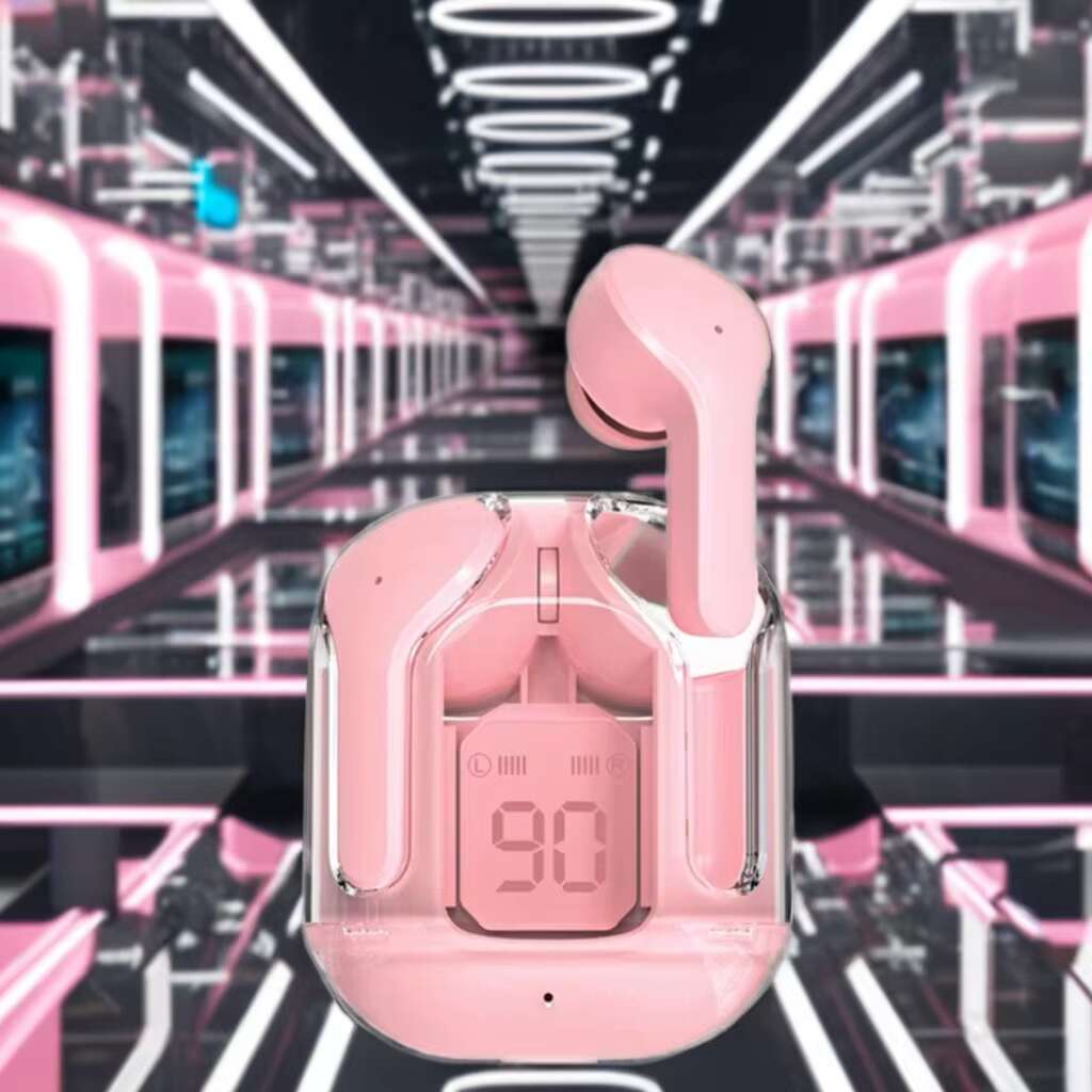 Portable In Ear Wireless Earphones, Digital Display, Long Battery Life, Transparent Charging Box - Original Manufacturer