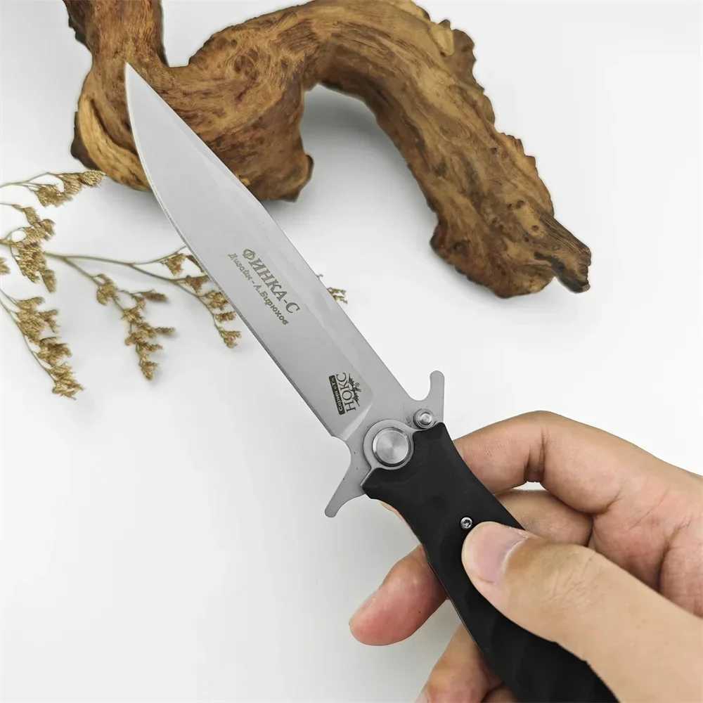 Jackknife Russian HOKC Finka tactical folding knife D2 blade G10 handle hunting survival pocket knife camping hunting EDC toolXJ250326