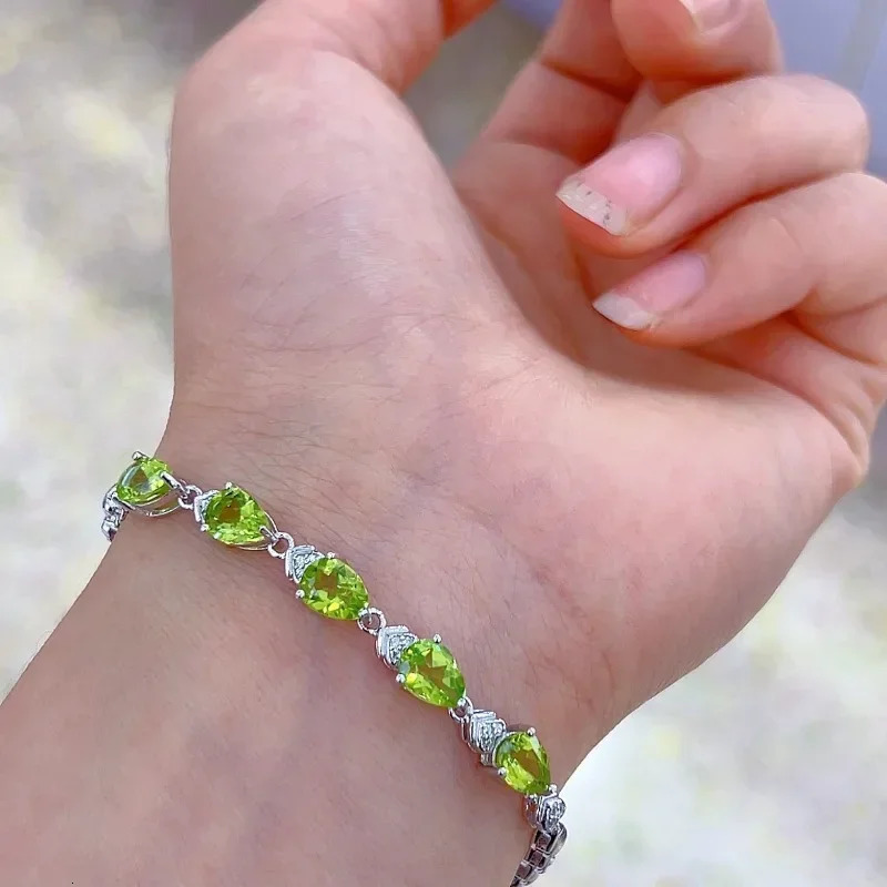 SACE GEMS l 925 sterling silver 5 * 7mm natural periscope gemstone bracelet suitable for women to participate in cocktail parties exquisite jewelry 25