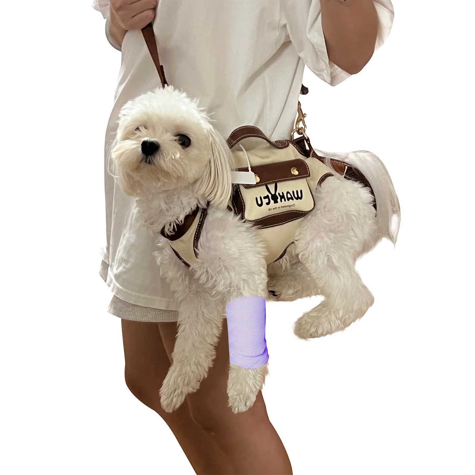 Wakytu dog sling suitable for small dogs cats slings with handles pockets outdoor travel walking hind legs stair supports X250326