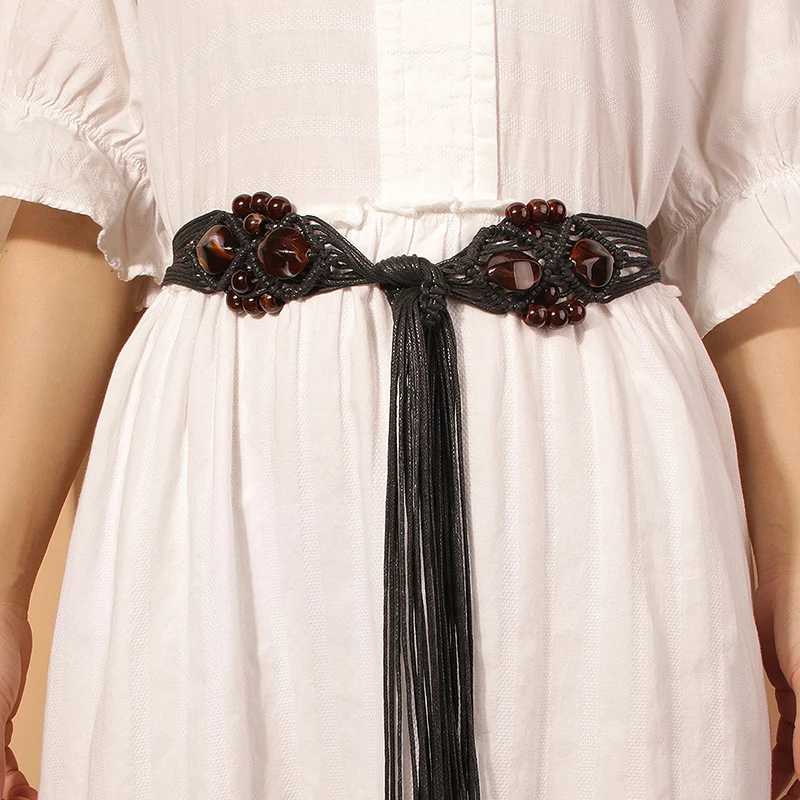 MYMC Womens Bohemian Knitted Belt Casual Fashion Belt Tassel for Jeans and Dresses W250326