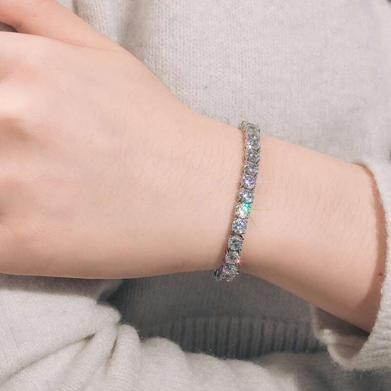 Fine Men Women Moissanite Tennis Bracelet Sterling Silver 925 100% Bracelet GRA VVS1 D Color Moissanite With Certificate