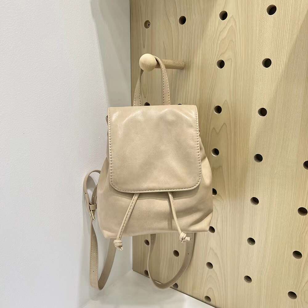 42 Same texture compact American brown backpack, new Instagram minimalist and versatile shoulder bag