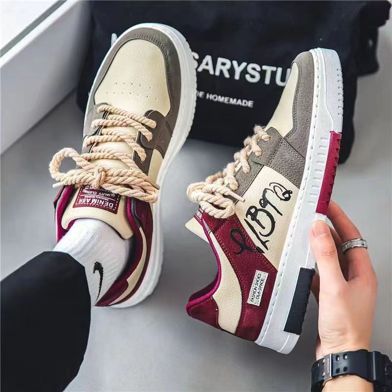 Designer Shoes New Spring Men's Niche Woven Rope Tied Board Shoes Korean Version Fashionable Breathable Student Casual Youth Canvas Shoes
