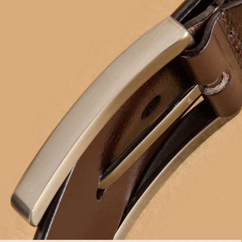 Mens leather belt high-quality metal buckle denim belt denim casual belt business belt denim waist belt W250326