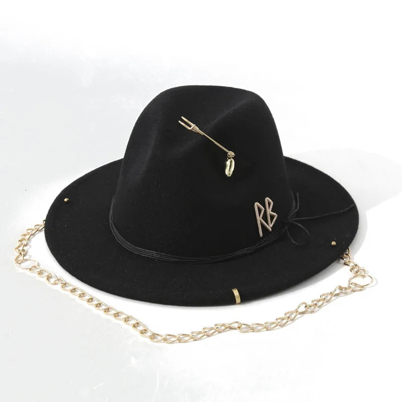 chain fedoras hats for women church hats ladies elegant wedding hat 250325