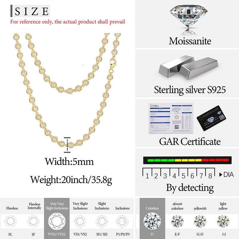 Fine Jewelry Unisex Buddhist Beads Chain Necklaces Moissanite Iced Out Chain 10mm 8mm 6mm For Men Hip Hop Jewelry
