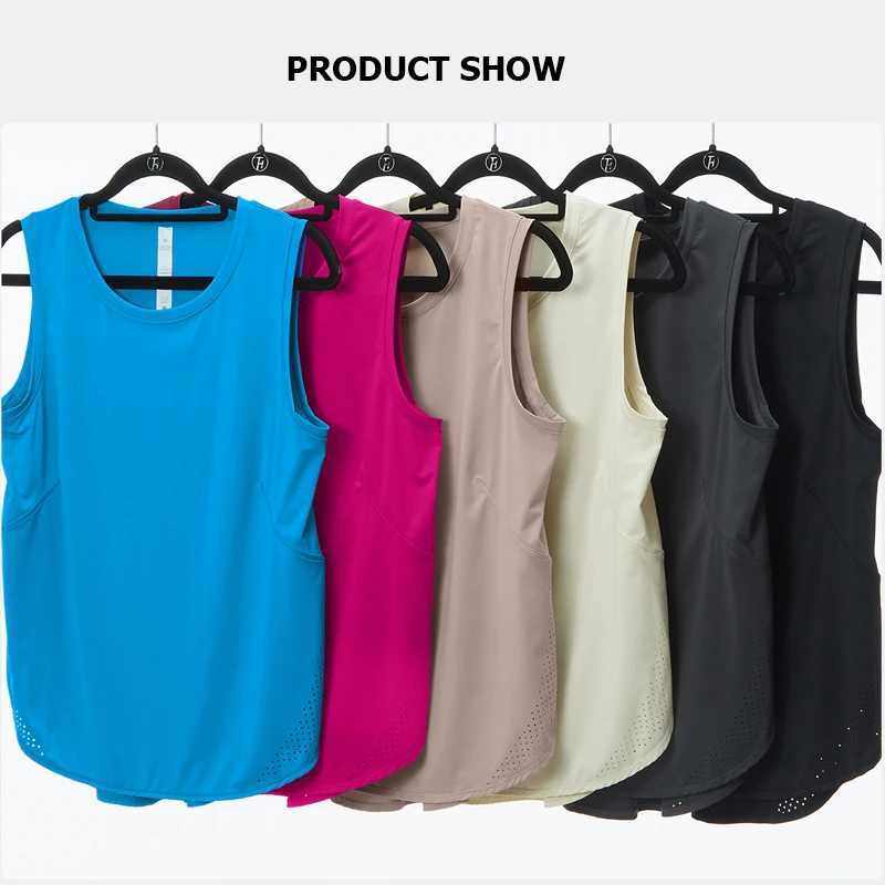 Summer sleeveless yoga T-shirt for women loose fit fitness running vest breathable and quick drying gym vest womens sportswear W250326