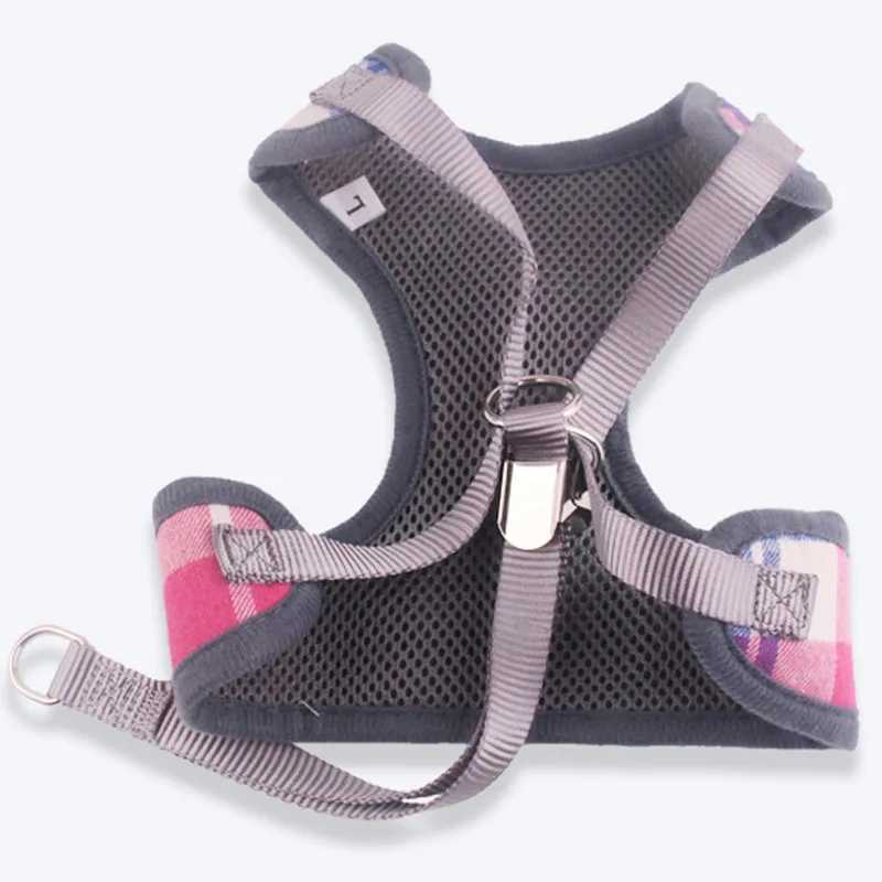 Plain weave dog harness and belt set pet cat vest harness with bow net pad suitable for small puppies Chihuahua dogs York dogs 10A X250326
