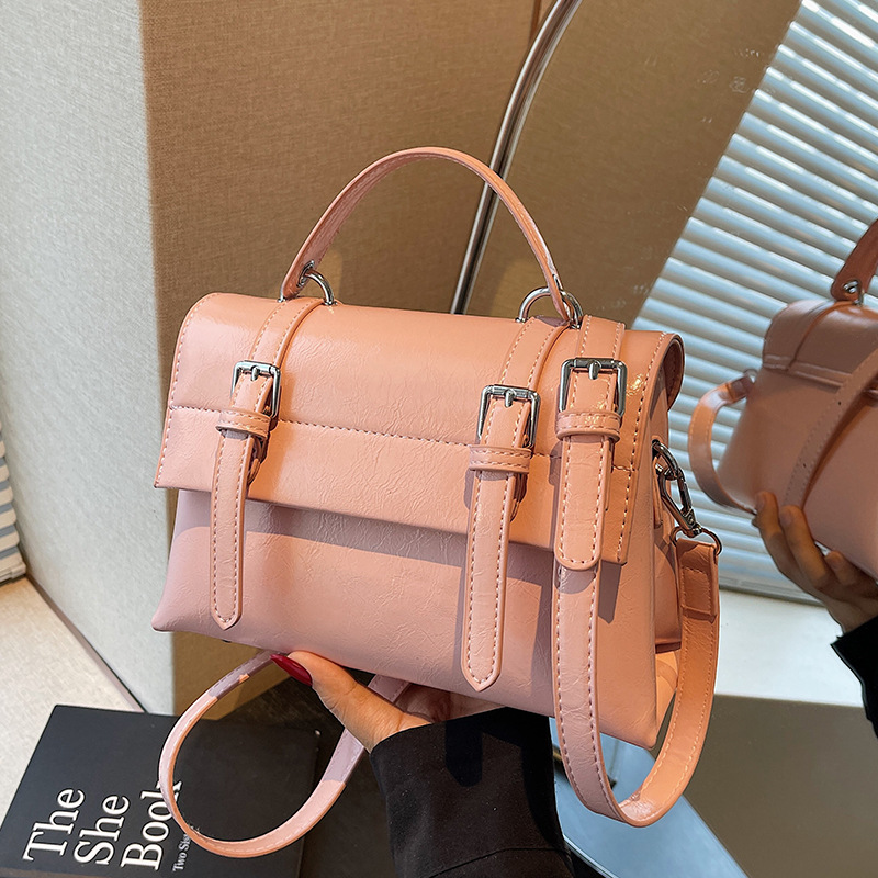 free shipping College wind large capacity handbag female early spring new solid color shoulder bag texture 2025