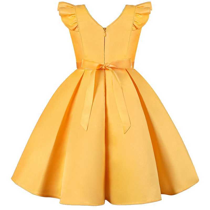 Floral sequin girls dress summer sleeveless fashion princess dress birthday gift 2-10 year old childrens clothing W250326