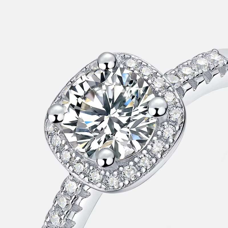 New Arrivals 925 Sterling Silver Band Man Luxury 1Carat Moissanite Ring Women for Wedding Rings Jewelry