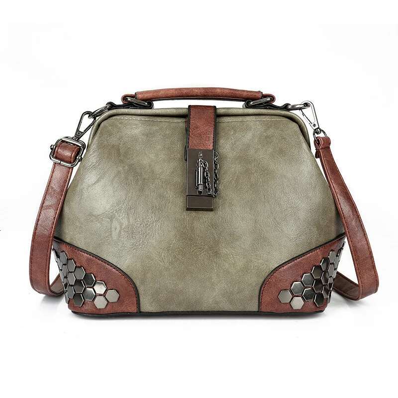 Designer Solid Color Rivet Leather Handbags Women Bag Shoulder Crossbody Bags For Women's 2023 Female Messenger Tote Sac