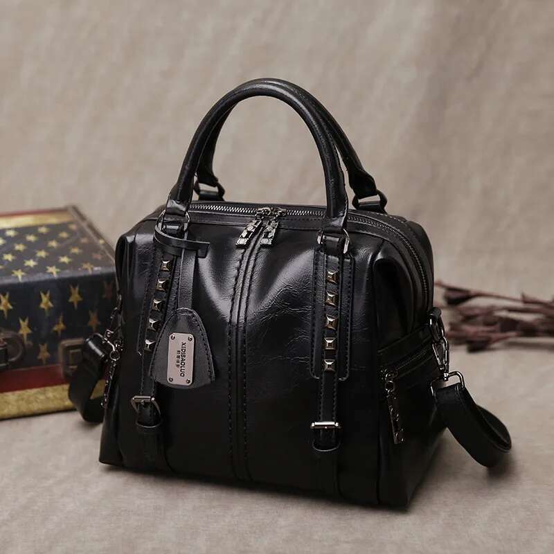 Women Rivet Shoulder Messenger Bag Designer Handbags Leather Crossbody Ladies Hand Bags For Woman Bolsa Feminina