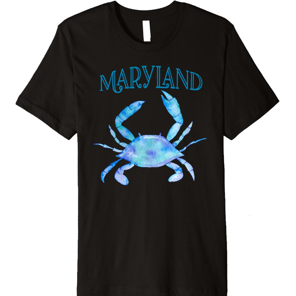 T shirt for Mens Marylands Beautiful Chesapeake Bay Blue Crab - Maryland Premium Graphic Tee Casual Tops Clothes Short sleeve