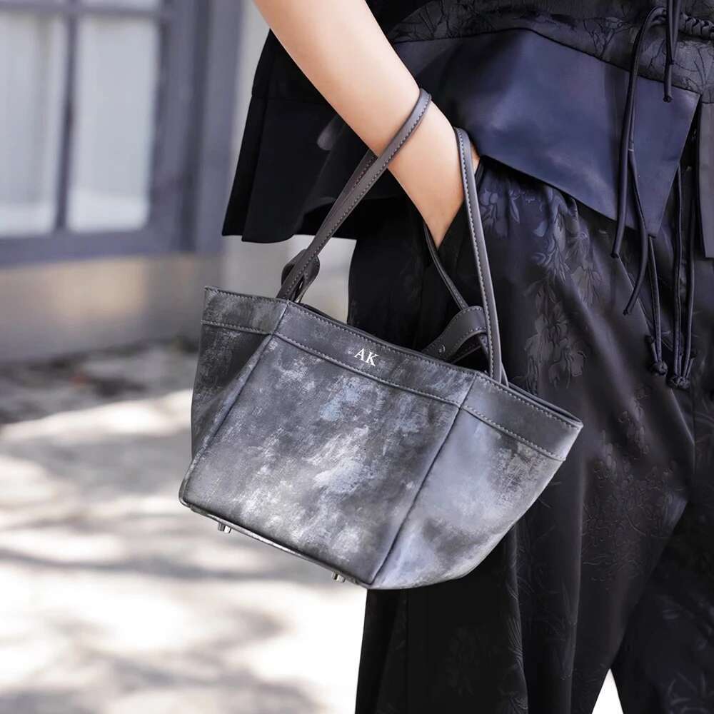Fashion Silk Women Bucket Suede Leather Female Party Handbag Custom Name Multiple Lady Shoulder Bag With Top Handles