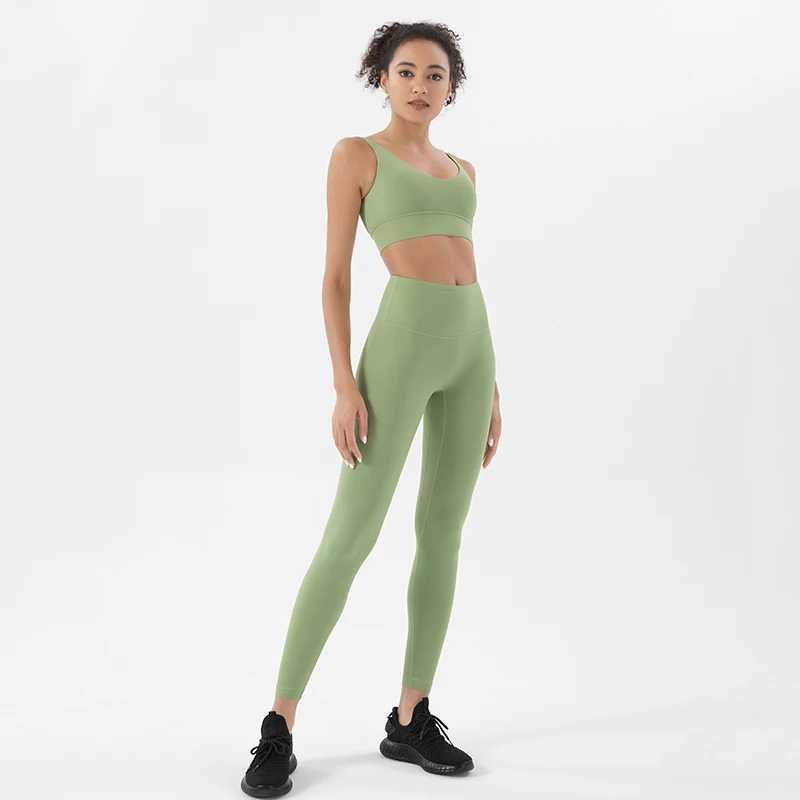 SOISOU Nylon Tracksuits Womens Yoga Set Sports Set Fitness Bra Legs Womens Lounge Wearing Crop Top Sexy 8 Colors W250326