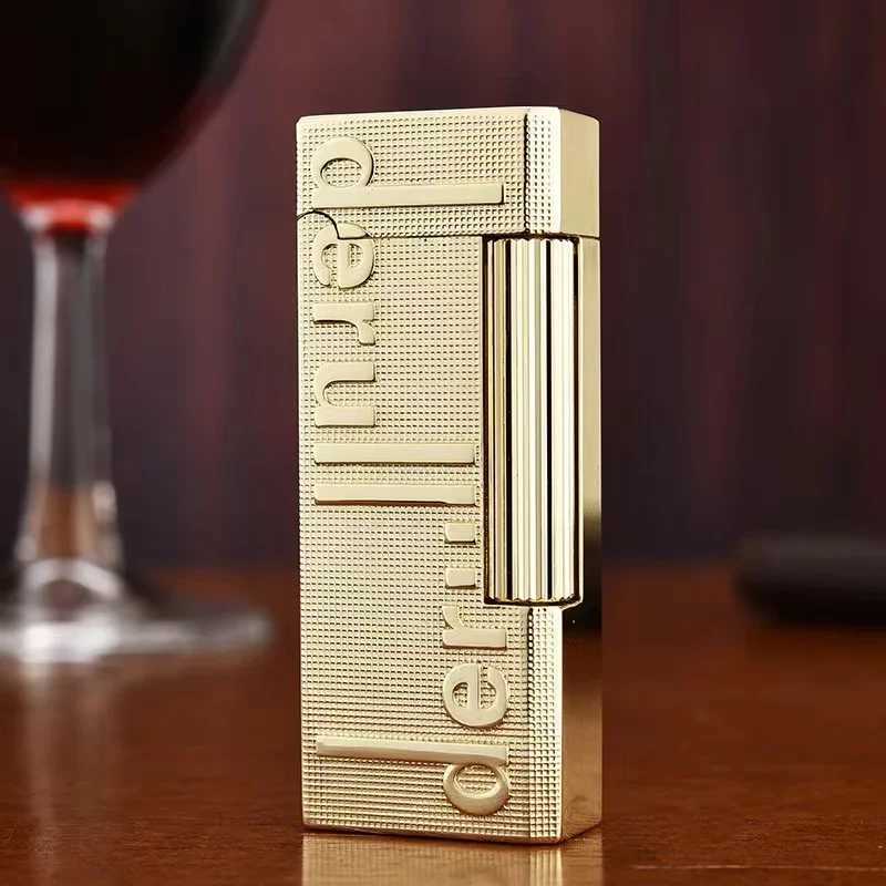 New Business PING Bright Sound Gas Lighter Compact Jet Butane Cool Metal Cigar Lighter Grinding Wheel Pipe Cigarette AccessoriesC250326