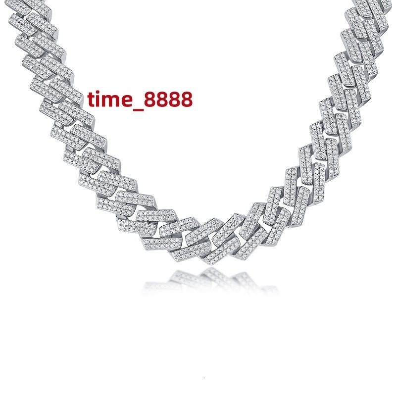 Moissanite Necklace Pendant 925 Silver Cuban ChainCuban Necklace Cuban Clavicle Chain for Men and Women.Engageme