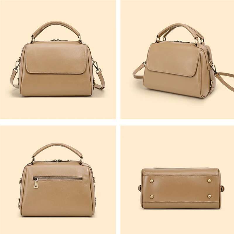 Toptrends 100% Genuine Leather Boston Shoulder Crossbody Bags For Women 2025 Designer Pillow Tote Satchel Ladies Handbags