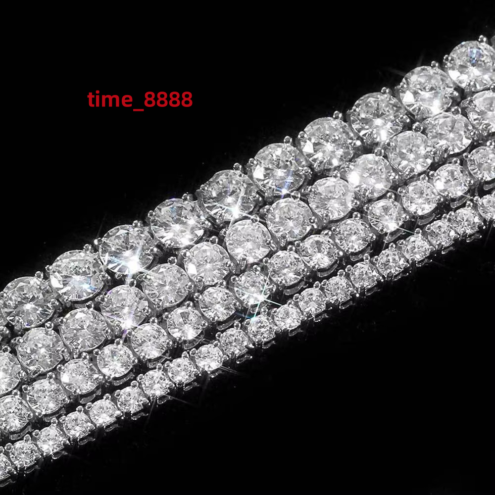 925 Sterling Silver Moissanite Tennis Chain 2mm-6.5mm D Color VVS Moissanite Bracelet Necklace