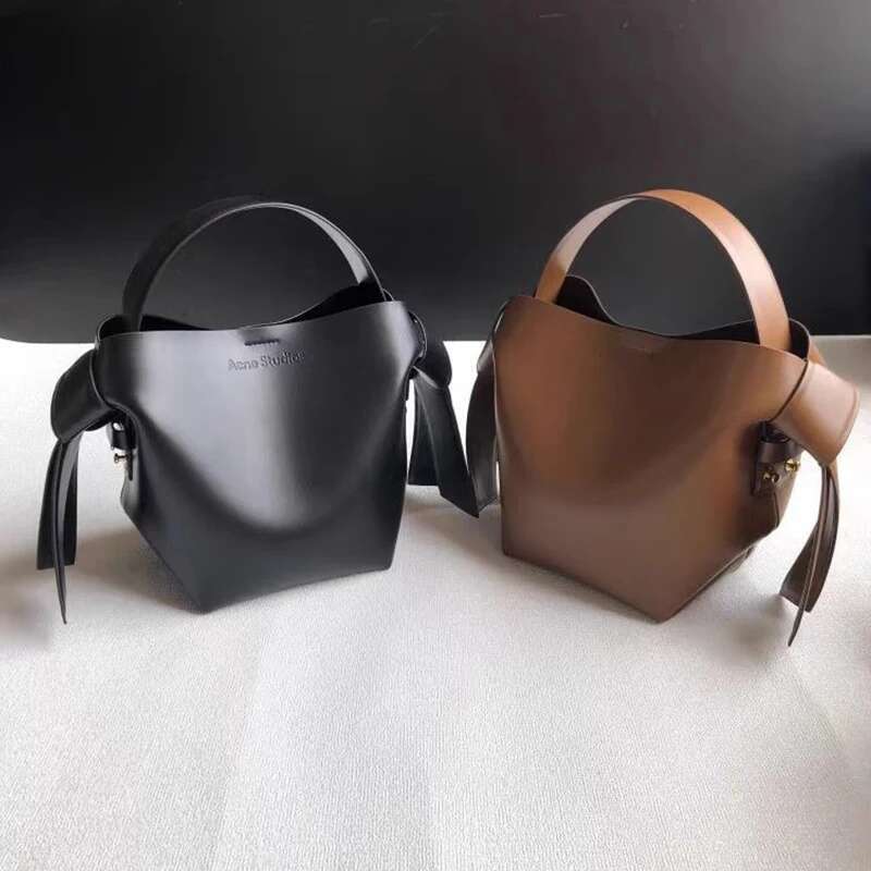 Women's Bags Autumn And Winter New Leather Women's Bucket Bag Advanced Sense Niche Design Single Shoulder Crossbody