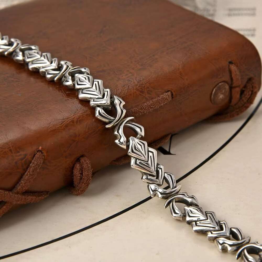 S pure aging craftsmanship antique style Thai sier bracelet