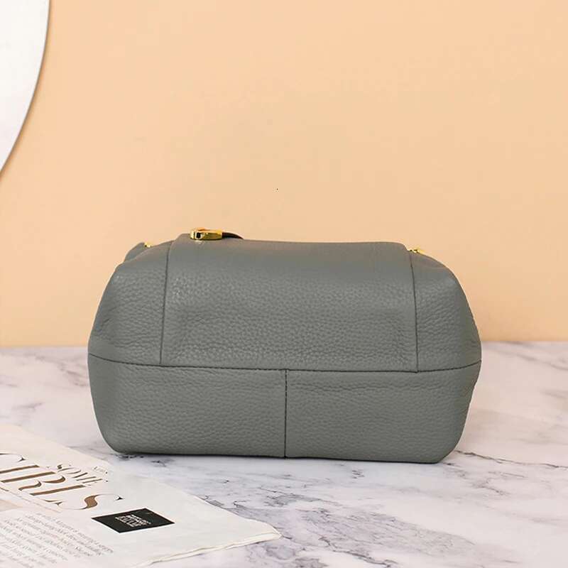 Compartments 2 Straps Roomy Handbag Women Genuine Leather Messenger Female Shoulder Cross-Body Bag D360