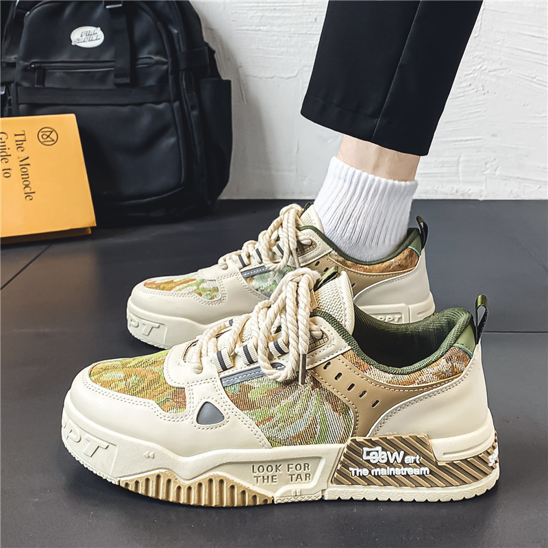 2025S New Trend Designer China Chic Men S New Spring Breathable Versatile Small Popular Casual Board Thick Soled Anti Slip Sports Shoes
