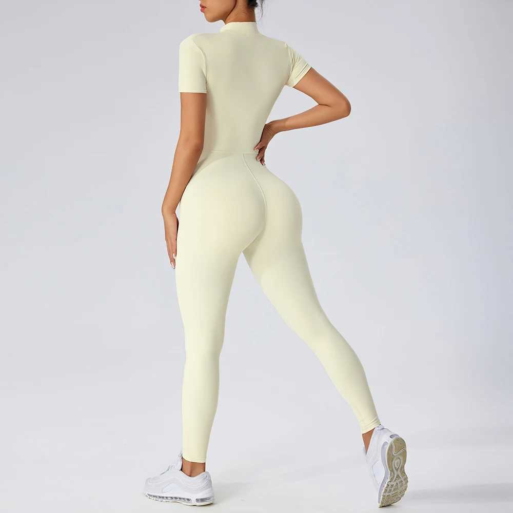 Integrated yoga suit fitness suit exercise suit womens fitness suit gym suit womens training Siamese fitness jumpsuit womens sportswear W250326