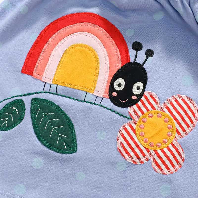 Jumping Meters 2-7T Autumn Winter Princess Dress Animal Flower Embroidery Long Sleeve Baby Par Clothing Sweater W250326