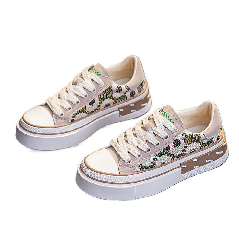Designer Shoes 2025 New Canvas Shoes Women's Breathable And Comfortable Sports Shoes Casual Thick Soled Women's Shoes Student Multi Function