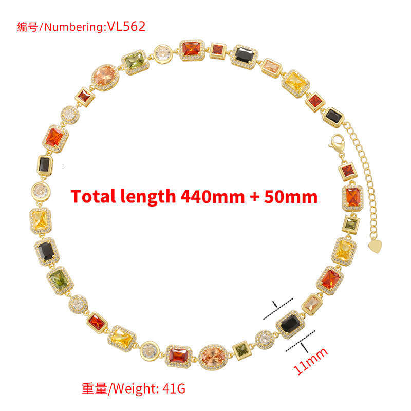 Designer bracelet Diamond bracelet Light luxury diamond jewelry studded square necklace with high-end feel bracelet necklace set accessories for women