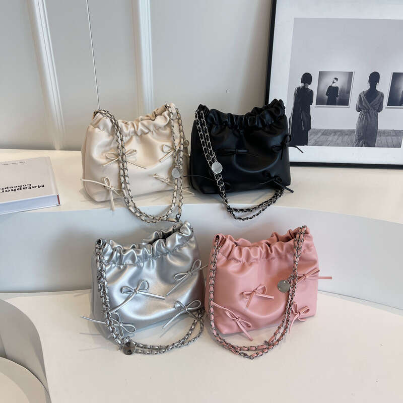 ac French niche pleated design portable small for women 2023 new summer minimalist bucket fashion crossbody bag