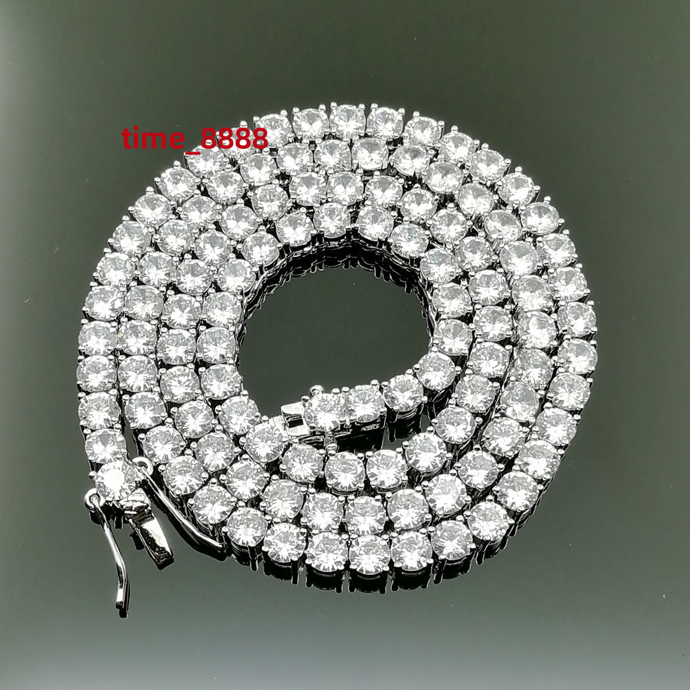 European American Trendy Brand Necklace Full Diamond Geometric Tennis Chain Rock Alloy Cross-shaped Gold Zircon Wedding Gift