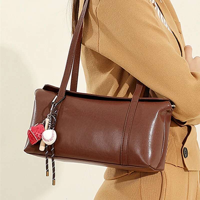 Toptrends Cowhide Genuine Leather Underarm Shoulder Bags For Women 2025 Designer Crossbody Purses Tote Ladies Handbags