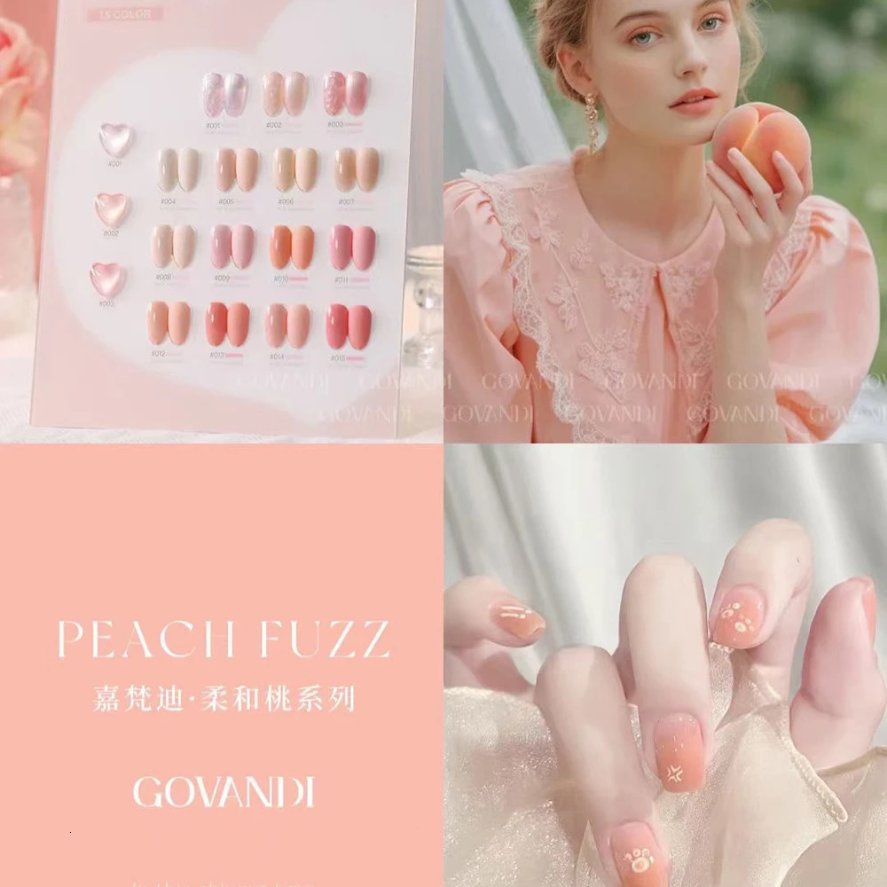 selling sweetheart Pin Peach nail polish polishing gel set semi permanent soap gel nail salon nail art coat set 15ml 250321