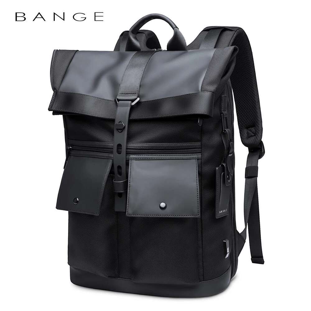 Bange Casual Men Anti Theft Backpack 15.6 Inch Multifunctional Waterproof Backpacks Daily Travel Bag School Rucksack With Belt