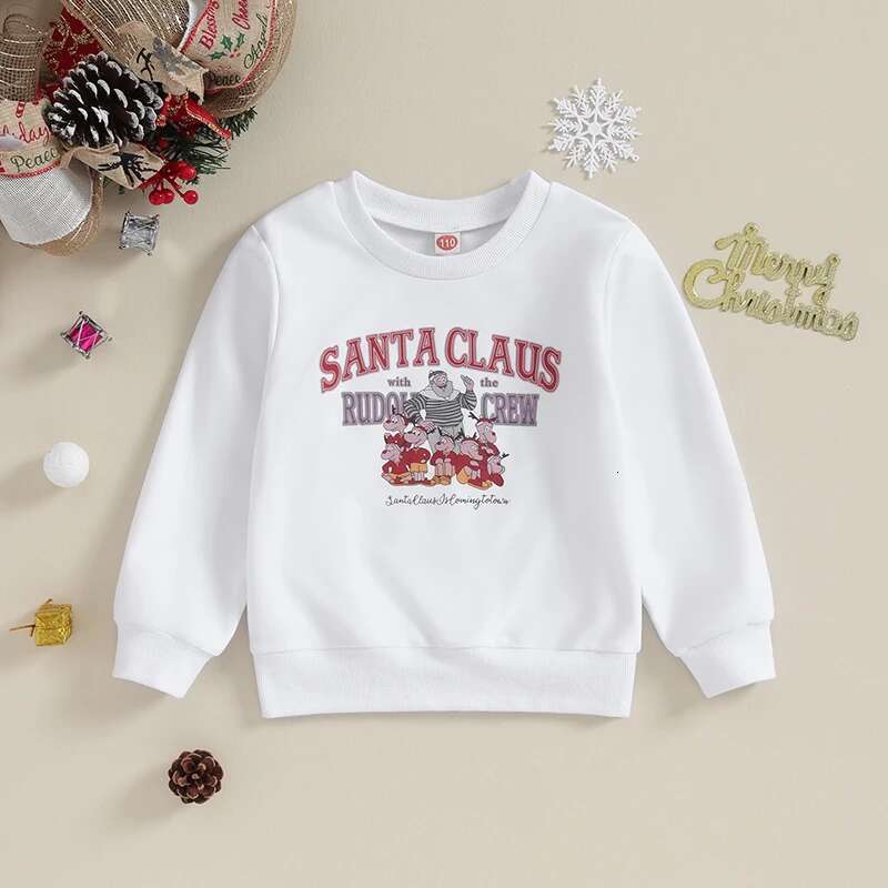 Ddmyshoesvip Girls Winter Hoodies Kids Cute Reindeer Print Pullover Sweatshirts With Fleece Ing For Christmas Season Warmth And Style