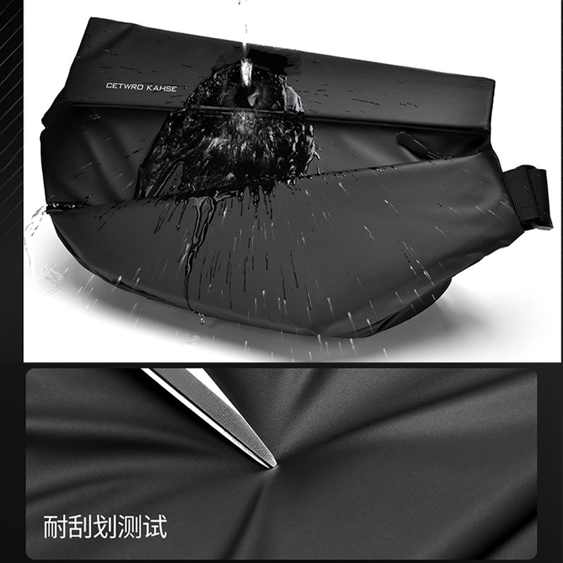 Crossbody Men's Magnetic Buckle Chest Crossbody Messenger Shoulder Functional Motorcycle Riding Bag, Diagonal Backpack