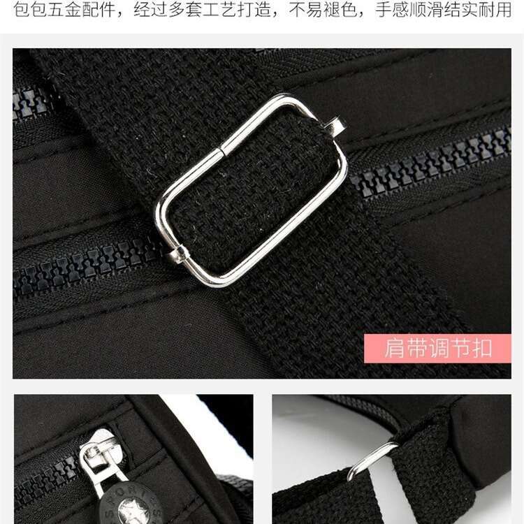 Printed nylon single shoulder crossbody women's, middle-aged and elderly mother bag, lightweight waterproof multi-layer leisure large capacity cl