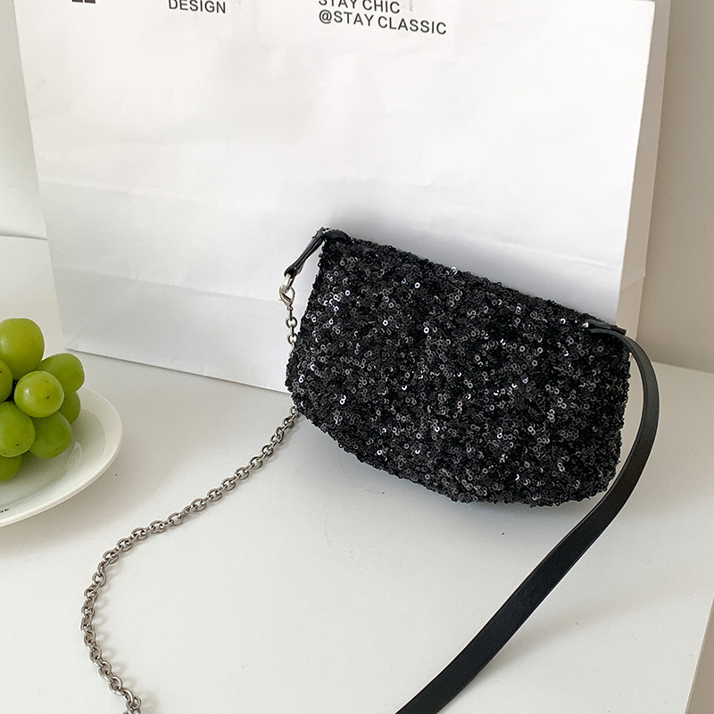 Spring Niche Sequin Underarm Bag Advanced Sense Small Fresh Fashion Cute Chain Crossbody Bag Soft Sister Handbag Designer Bag for Women
