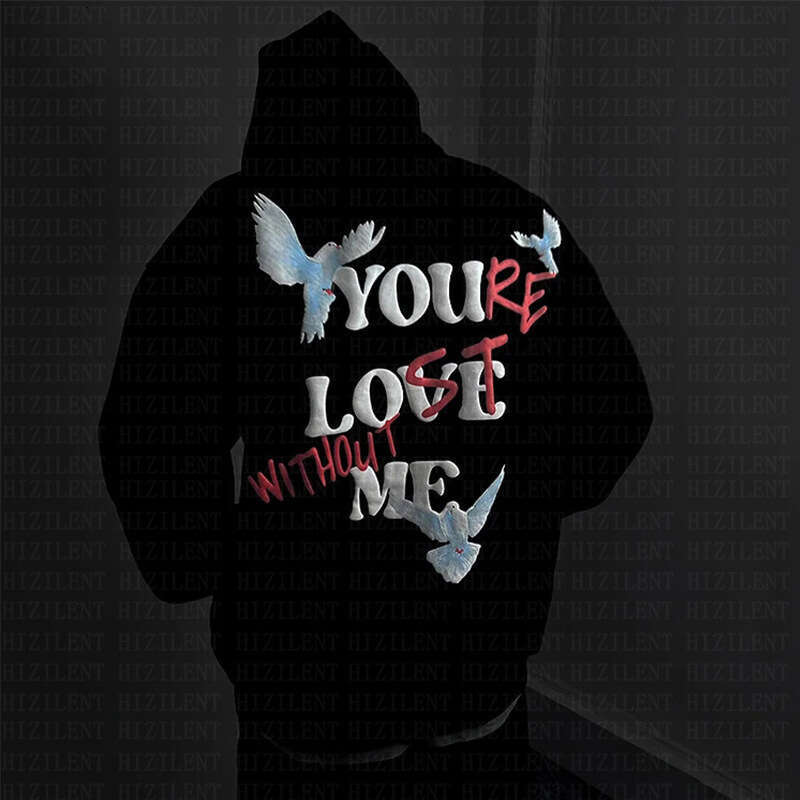 Autumn New American Letter Printed Men's And Women's Personalized Street Hoodie Y2k Casual Long Sleeved Top