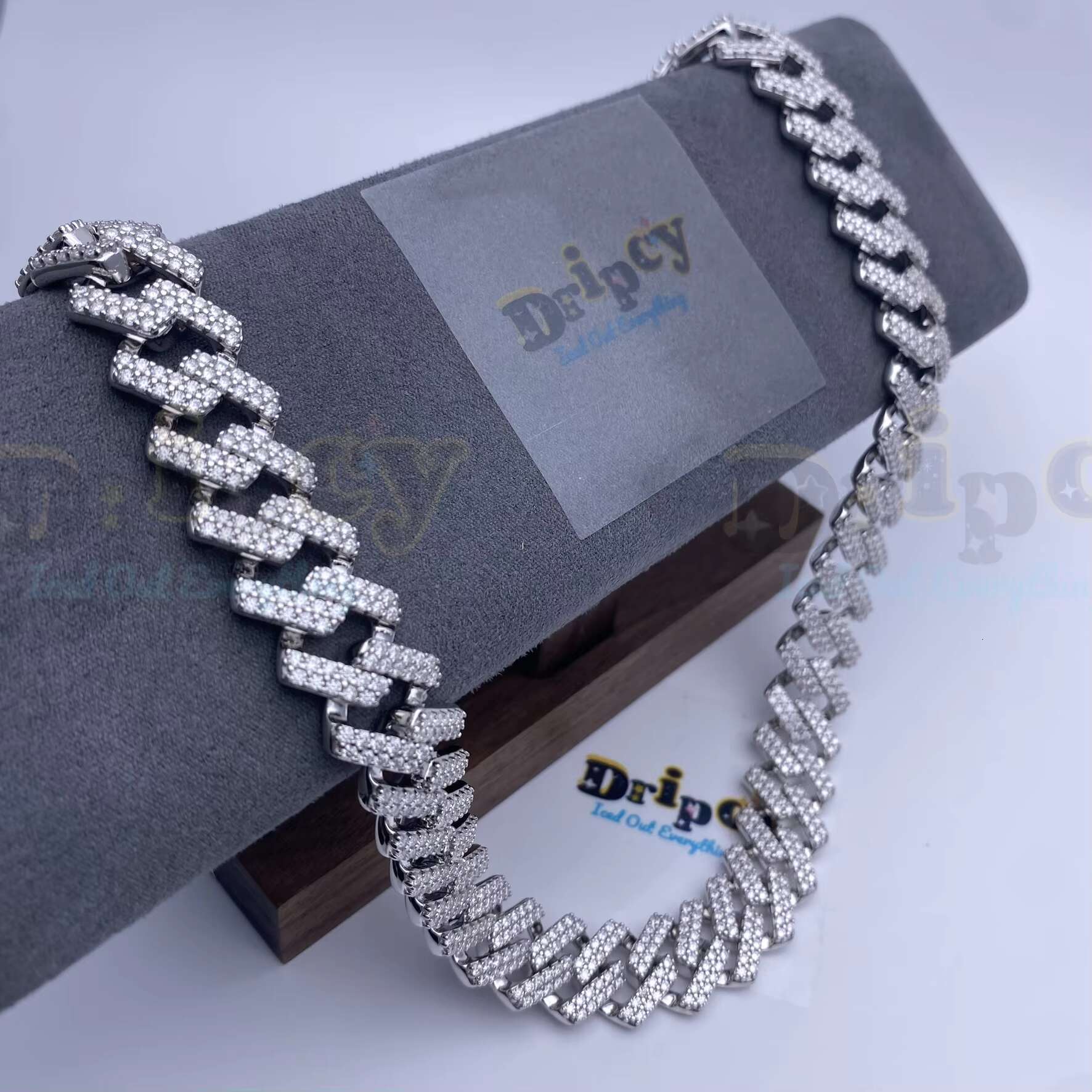 Fine Jewelry Moissanite Vvs1 d Color Cuban Link Chain Real Iced Necklace Hip Hop Pass Diamond Test Iced Out