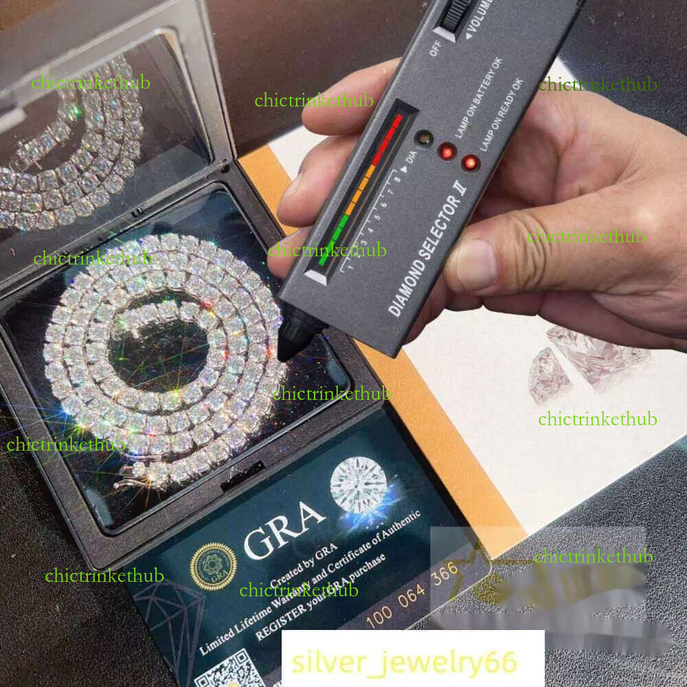 jewelry for men women necklace iced out 2mm 3mm 4mm 5mm 6.5mm high quality vvs sterg sier moissanite tennis chain bracelet