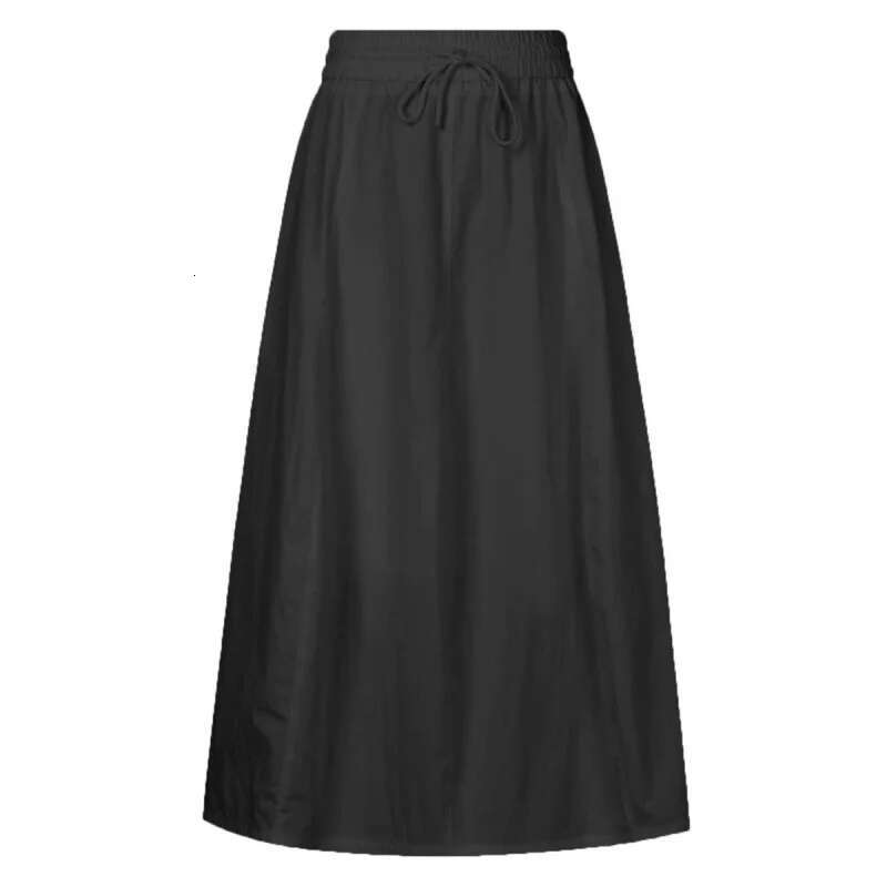 Dongdumaoyi Vrouwen Katoenen Pocket Midi Rok Herfst Winter Nieuwe Hoge Taille Split Tie Lange A