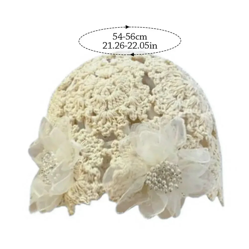 Breathable Hollowed Out Knitted Hat Elegant Lace Casual Beret Cap Fashion Summer Skullies Hat for Women 250321
