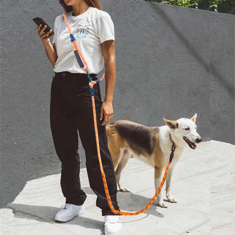 Dog leash dog leash walking dog shoulder strap no leash double ended leash dog leash X250326