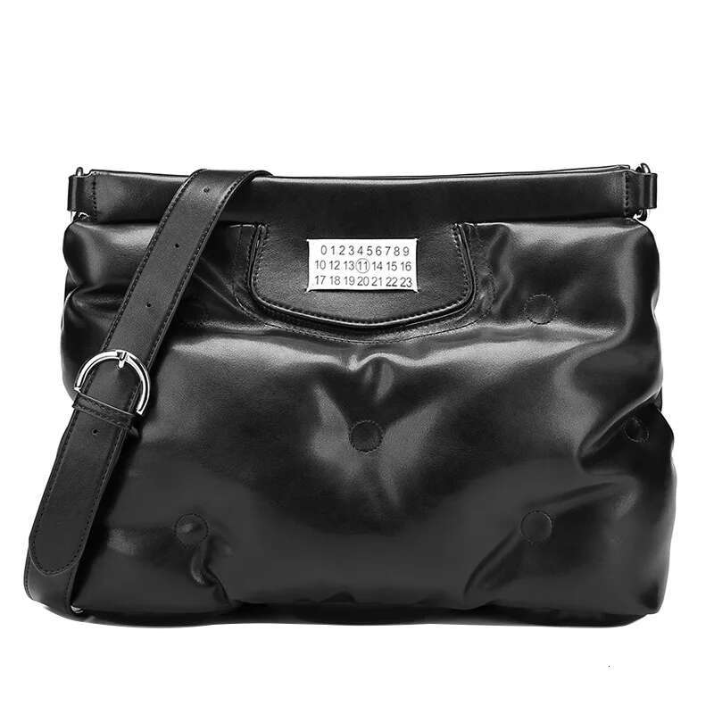 Light Personality Autumn And Winter Down Cloud Space Cotton Pillow Soft Leather Crossbody Bag Men's Big